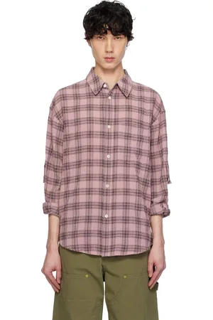 AFTER PRAY Pink Over Check Bright Shirt