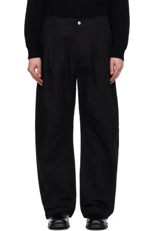AFTER PRAY Curved Two Tuck Cotton Trousers