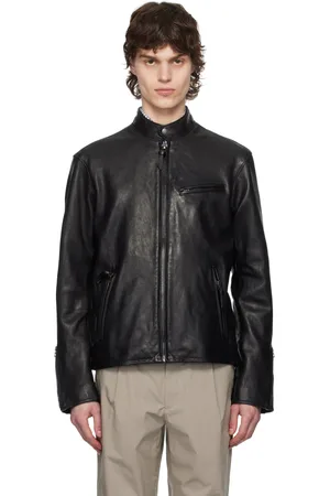 Ralph Lauren Black Café Racer Leather Jacket