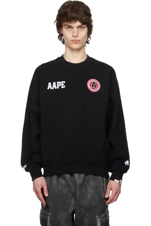 A Bathing Ape Black Logo Patch Crewneck Sweatshirt
