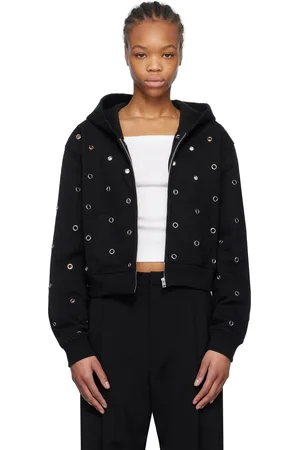 We11 Done Eyelet-Detail Zip-Up Hoodie