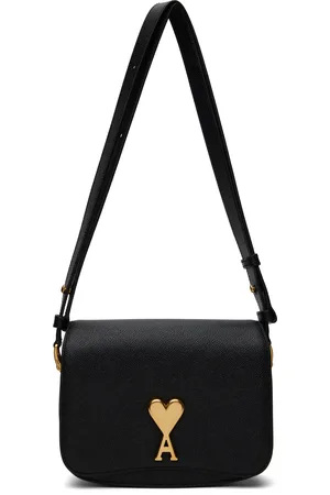 Ami Black Leather Top Handle Paris Paris Bag