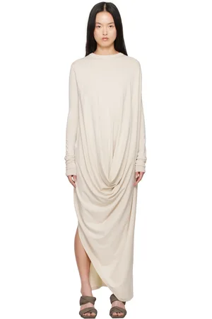 Rick Owens Off-White Hollywood Twisted Midi Dress