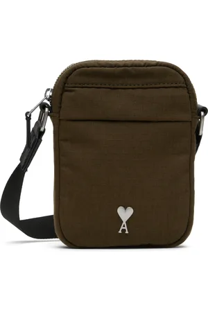 Ami Khaki Canvas Small Ami de Coeur Crossbody Bag