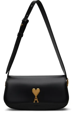 Ami Black Leather Paris Paris Shoulder Bag