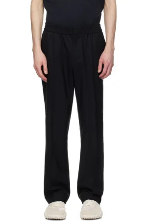 Ami Black Wool Elasticated Waist Trousers