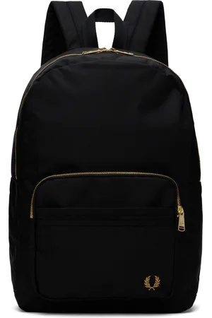 Fred Perry Black Textured Nylon Backpack