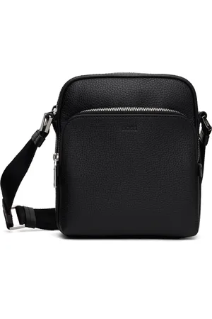 HUGO BOSS Black Grained Leather Bag