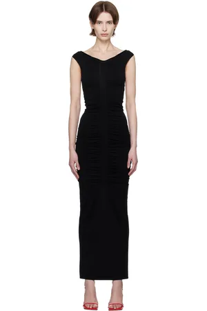 Alexander Wang Ruched Wide V-Neck Maxi Dress