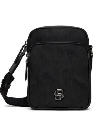 HUGO BOSS Black Monogram Jacquard Reporter Bag