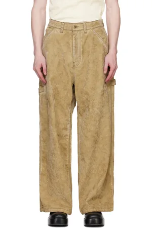 Alexander Wang Tan Rounded Carpenter Faux-Suede Jeans