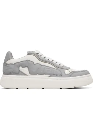 Alexander Wang Gray & White Puff Pebble Leather Sneakers