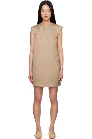 Maison Margiela Beige Light Cotton Twill Darting Minidress