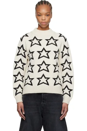 RE/DONE Beige & Black Mock Neck Star Sweater