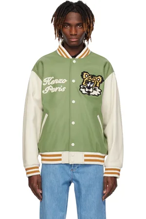 Kenzo Green & White Paris VERDY Edition Varsity Bomber Jacket