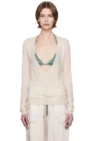 Rick Owens Off-White Hollywood Xtreme V Neck Pull Sweater