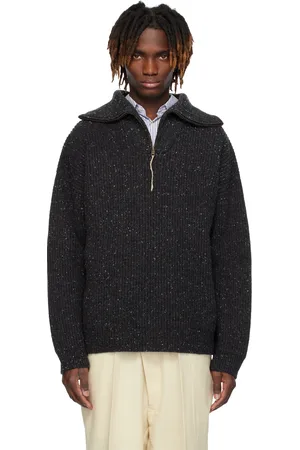 Maison Margiela Gray Half-Zip Sweater