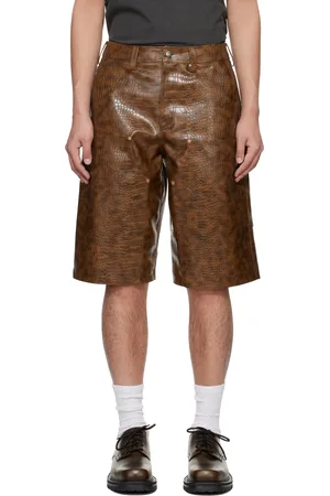 Andersson Bell Double Knee Faux-Leather Shorts