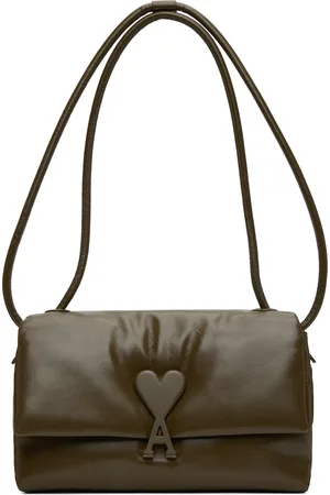 Ami Khaki Leather Voulez-Vous Bag