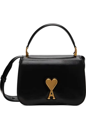 Ami Black Leather Top Handle Paris Paris Bag