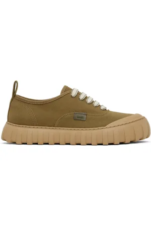 Ami Khaki Cotton Low Top Tempo Canvas Sneakers