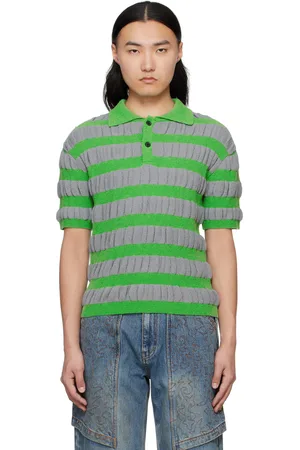 Andersson Bell Gray & Green Bubble Stripe Polo