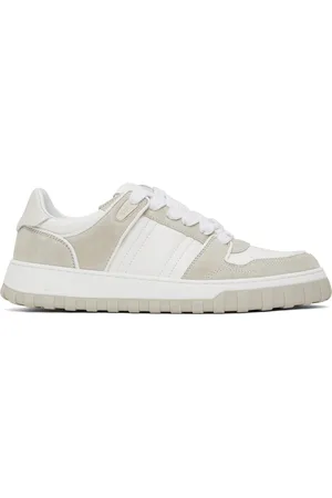 Ami White & Gray Leather Low Top Walk Sneakers