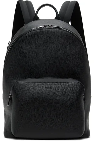 HUGO BOSS Black Smart Sleeve Grained Leather Backpack