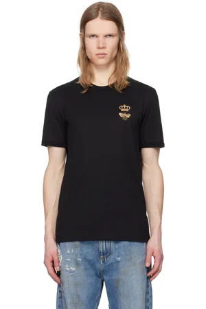 Dolce & Gabbana Black Cotton Embroidery T-shirt