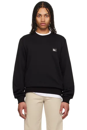 Dolce & Gabbana Black Branded Tag Jersey Sweatshirt