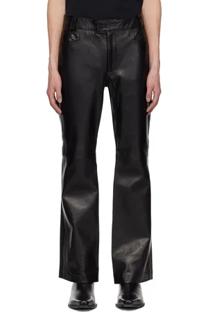 Ernest W. Baker Black Flare Leather Pants