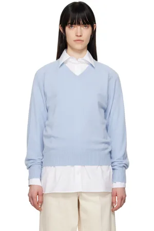 Carven Blue V-Neck Sweater