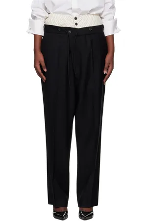 Maison Margiela Black Double-Waist Trousers
