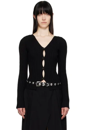 Acne Studios Black Button-Up Rib Cardigan