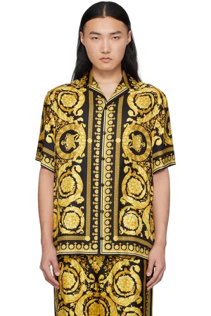 VERSACE Black Barocco Silk Shirt