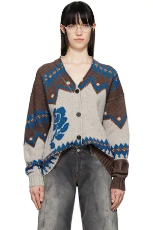 Acne Studios Multi-Color Jacquard Wool Cardigan