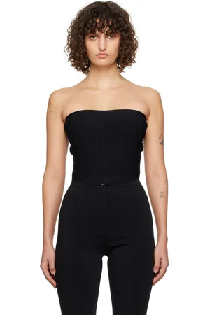 MUGLER Black Knit Bustier Camisole