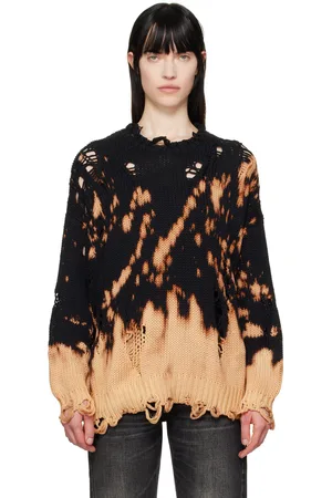 R13 Black Bleached Oversized Sweater