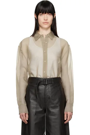 The Frankie Shop Beige Peri Sheer Shirt