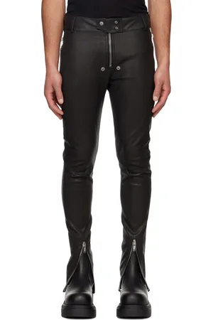 Rick Owens Black Hollywood Tyrone Bela Leather Pants