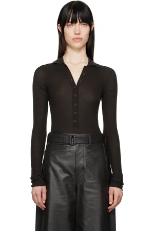 The Frankie Shop Brown Solana Polo Bodysuit