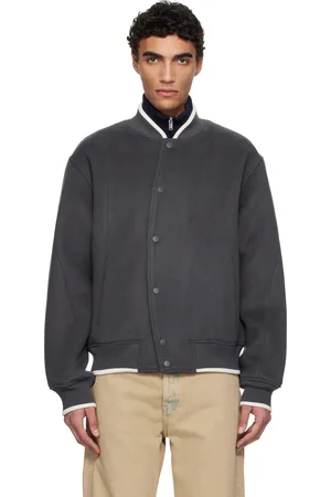 Axel Arigato Gray Typo Varsity Bomber Jacket