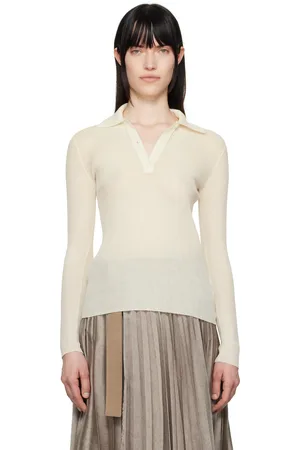 Moncler Off-White Long Sleeve Polo