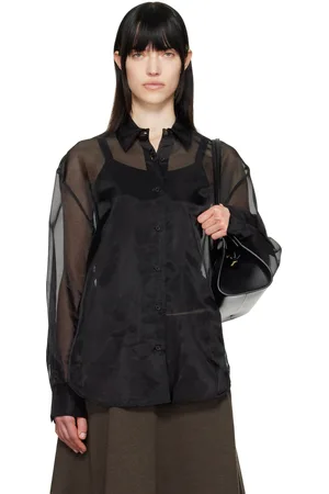 The Frankie Shop Black Peri Sheer Shirt