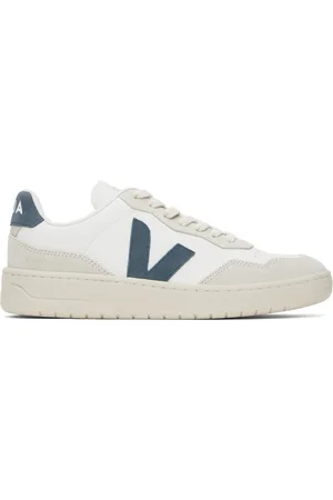 Veja White & Gray V-90 Leather Sneakers