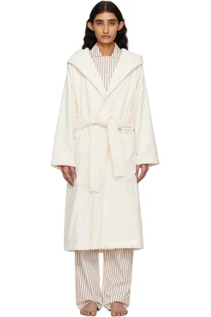 Tekla Off-White Hooded Bathrobe