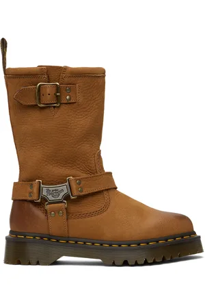 Dr. Martens Tan Anistone Hi Leather Biker Boots
