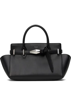 Jimmy Choo Black Diamond Belted Top Handle M Bag