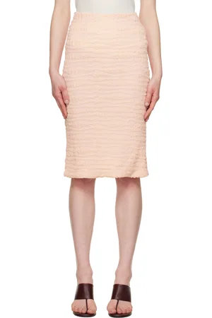 Jil Sander Pink Shirring Mid Skirt