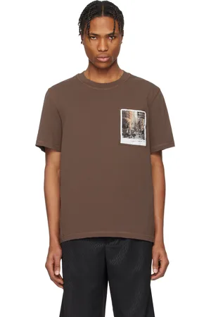 Helmut Lang Brown Downtown Postcard T-shirt